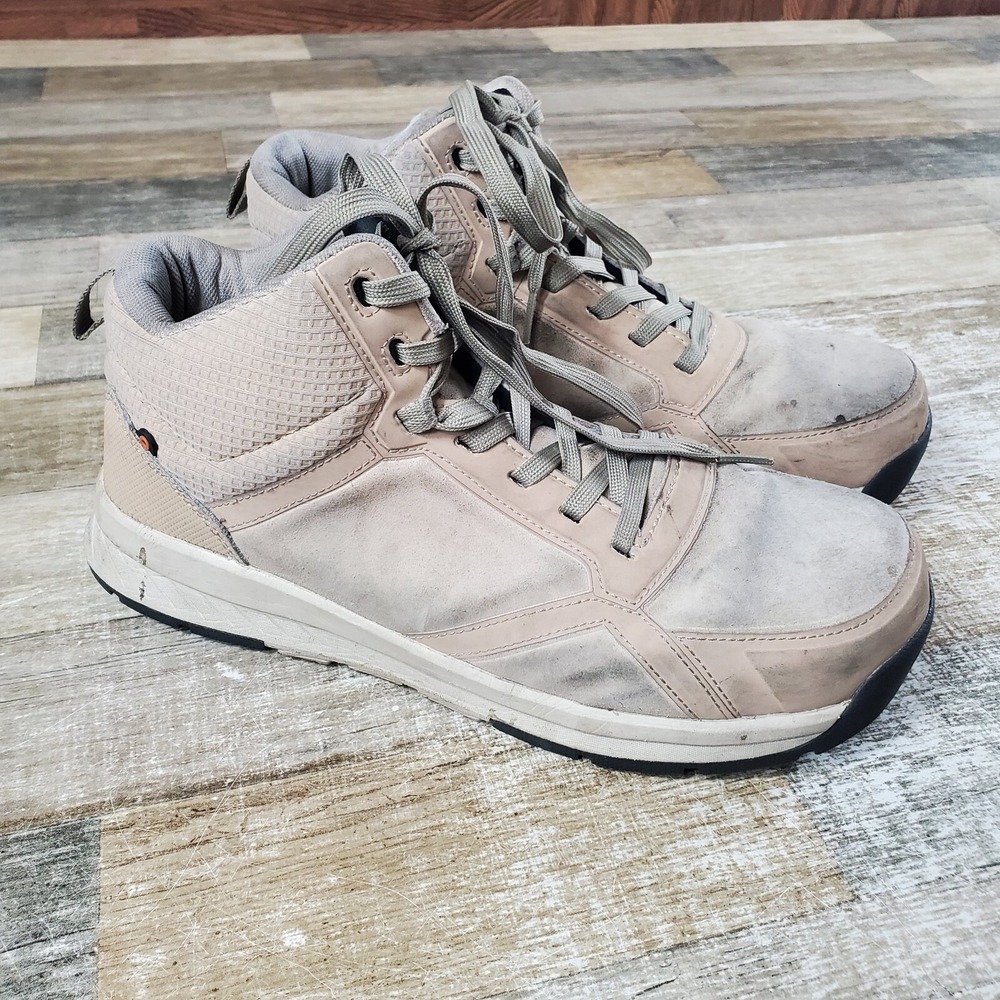 Bogs Sandstone Mid Womens Shoes Sz 11 Athletic Taupe Suede Composite Safety Toe